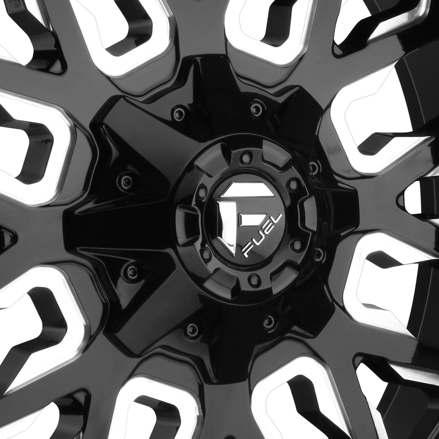 D611 FUEL STROKE 20x9, Bolt Pattern: 8x6.5, Offset: 1, GLOSS BLACK MILLED, set of 1