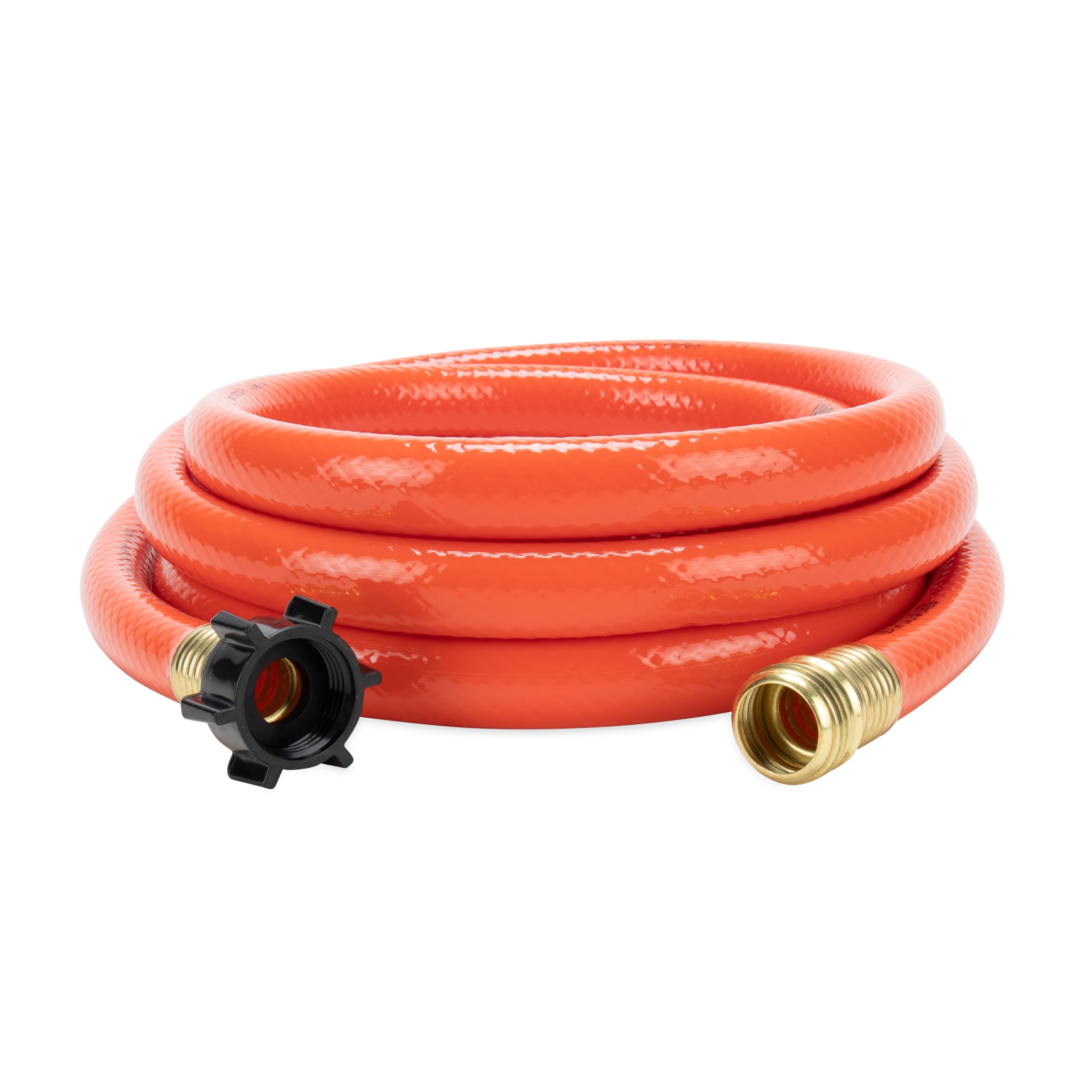 Camco 10-Ft RhinoFlex RV Clean-Out Gray/Black Water Hose with Rinser Cap | Features 4-Way Water Pressure Blaster & Water Shut-off Valve | Great for Cleaning Camper Black Water Tanks & More (22999)