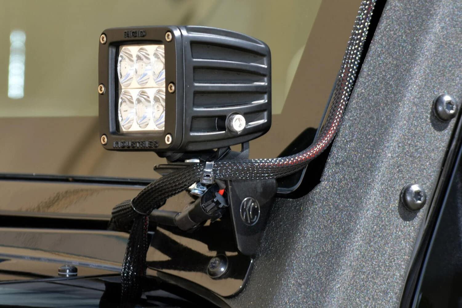 D Series Pro RIGID Industries Spector Driving Surface Mount LED Lights, 3 Inch LED Off Roading Black Mount Lights, Easy to Install, Off Roading Accessories, 50,000 Hour Lifespan (Pair, 502313)