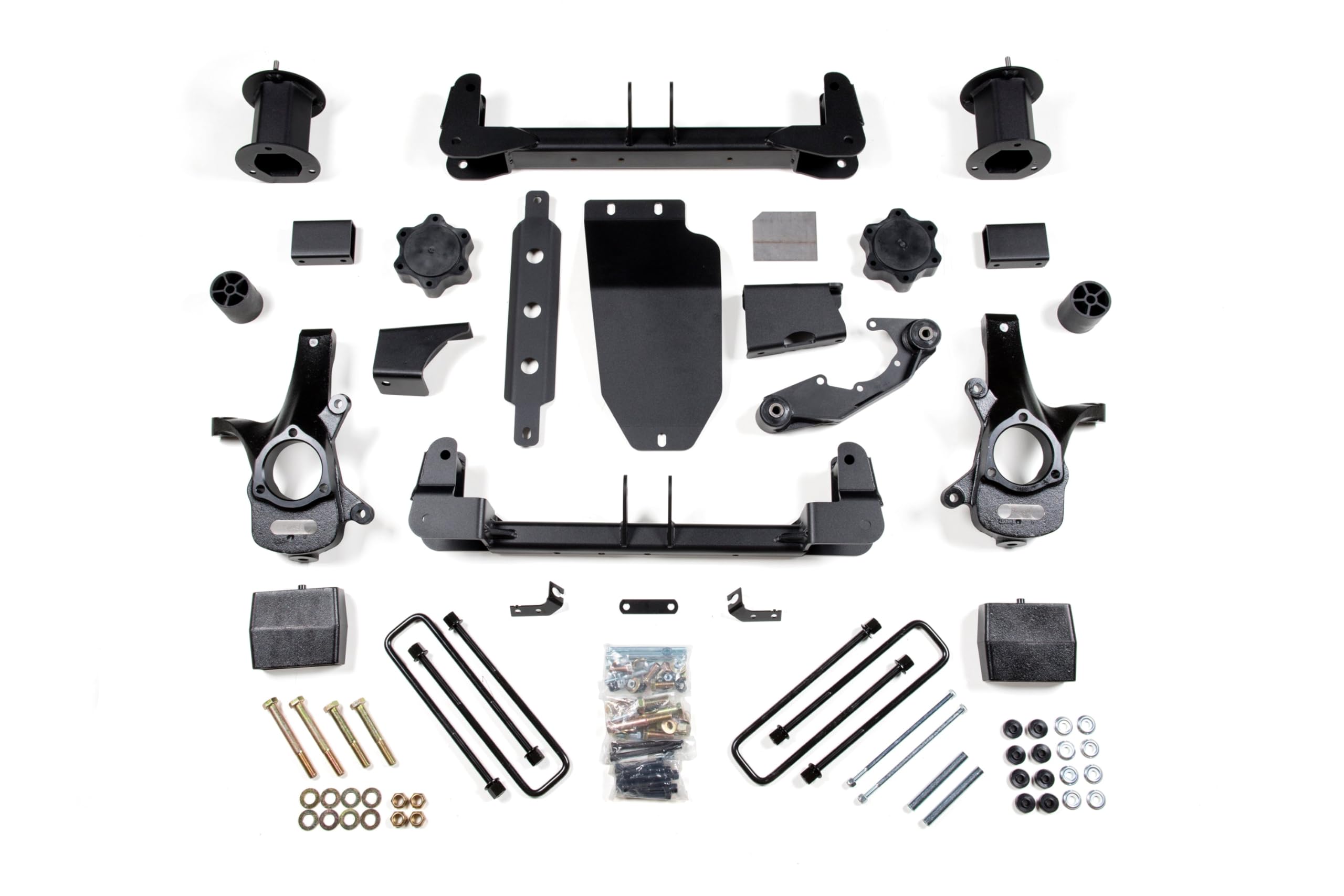 Zone Offroad ZONC25N | 2014, 2015, 2016, 2017, 2018 4WD Chevy Silverado/GMC Sierra 1500 | Cast Steel Arms | 6.5 inch Full Suspension Lift Kit w/Strut Spacer (Front & Rear) | Nitro Shocks