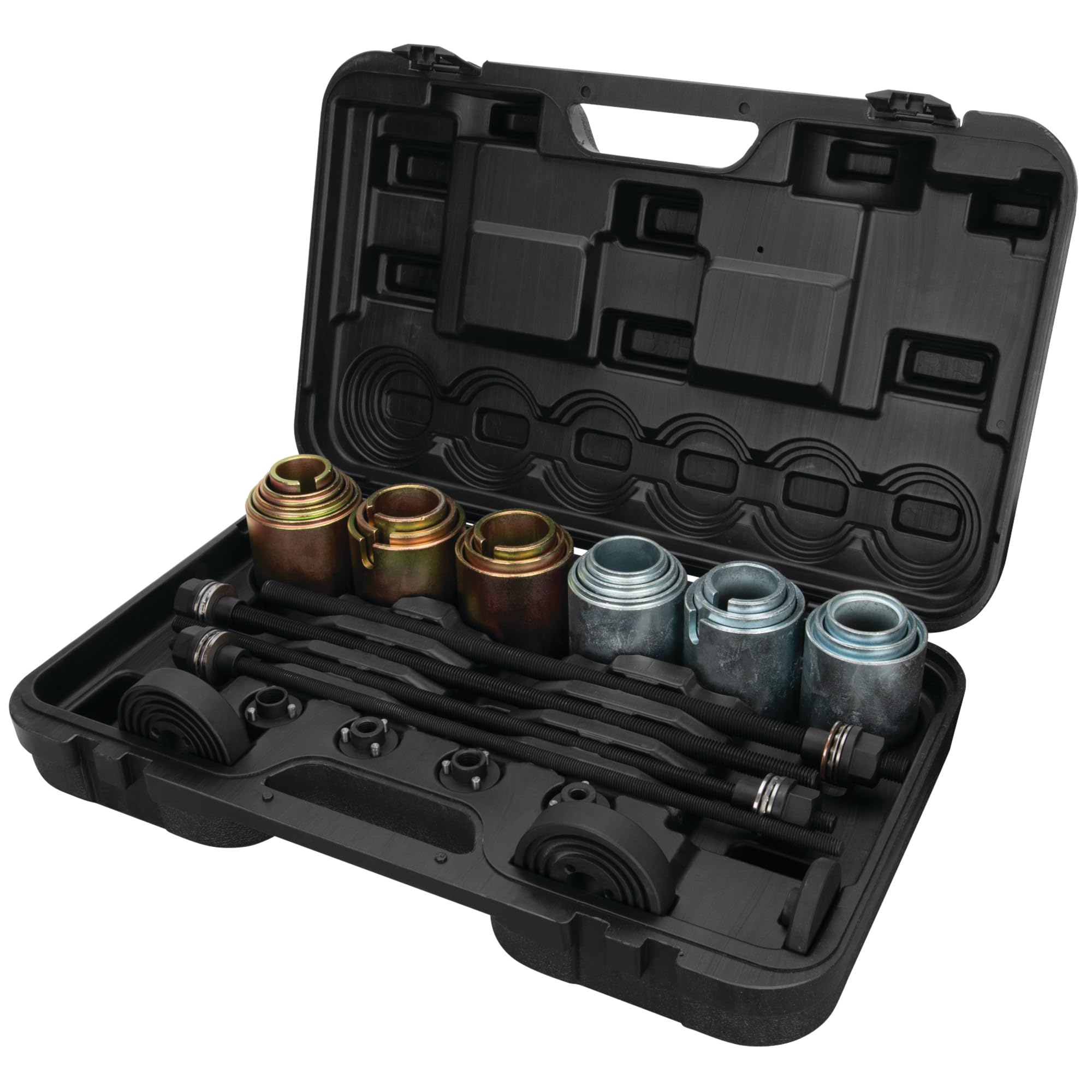 Bushing Installer and Removal Kit Performance Tool W89301 - Forcing Screws, Cups, Receivers, Shop Press Adapter, Suspension Service Kit
