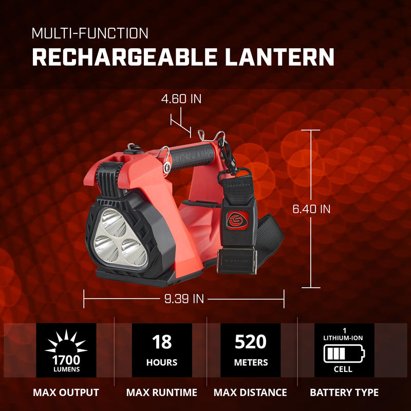 Vulcan Clutch Streamlight 1700-Lumen Rechargeable Multi-Function Lantern, Light Only, Orange