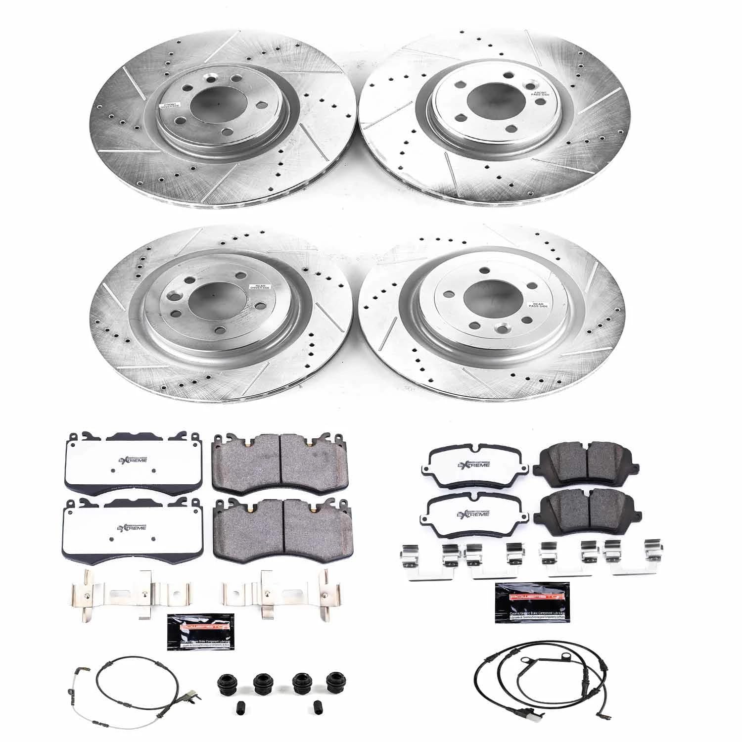 Power Stop K8514-36 Z36 Truck & Tow Front and Rear Brake Kit, Carbon Fiber Ceramic Brake Pads and Drilled/Slotted Brake Rotors