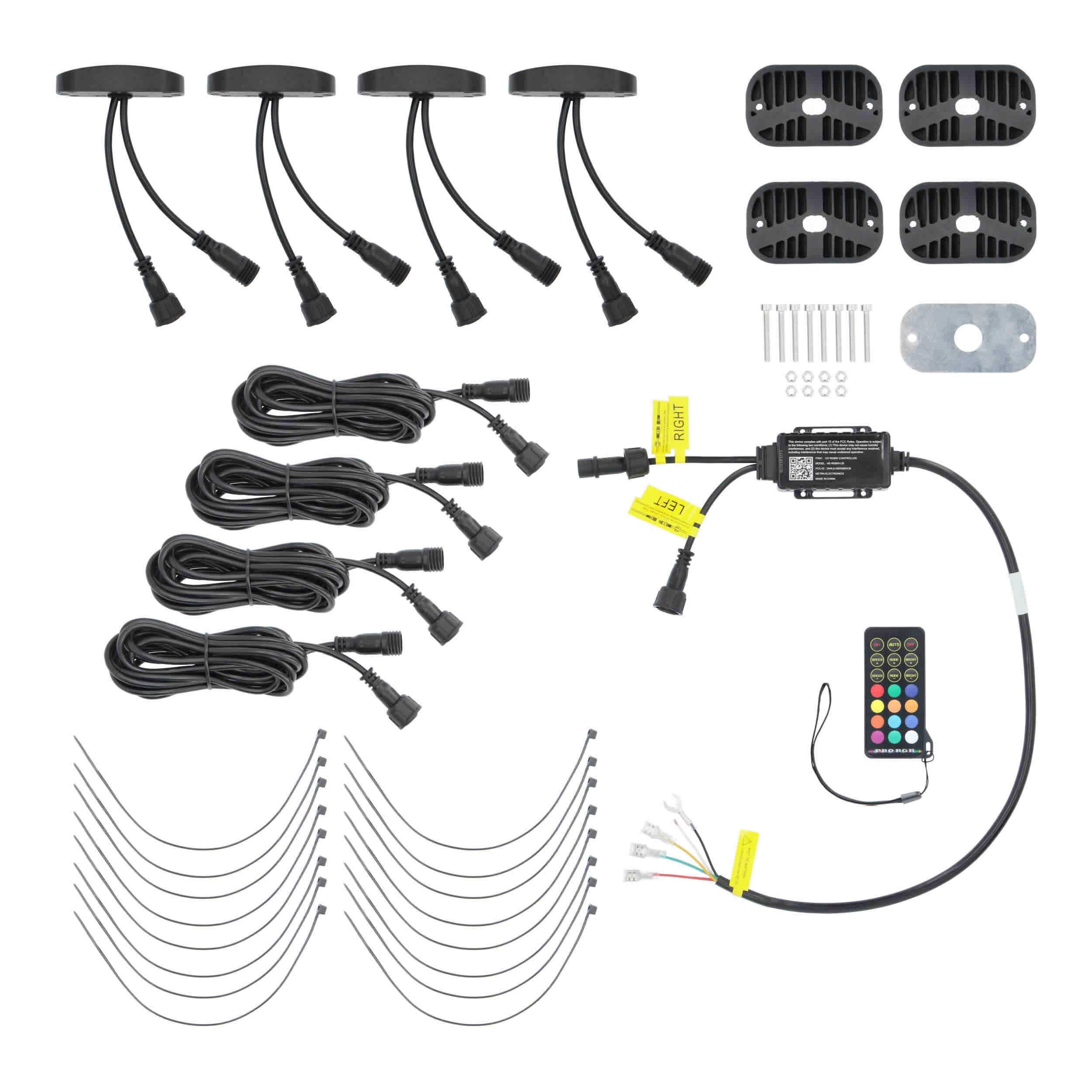 RGBW Wide Angle Rock Light Kit Metra Brands - 4 Pack