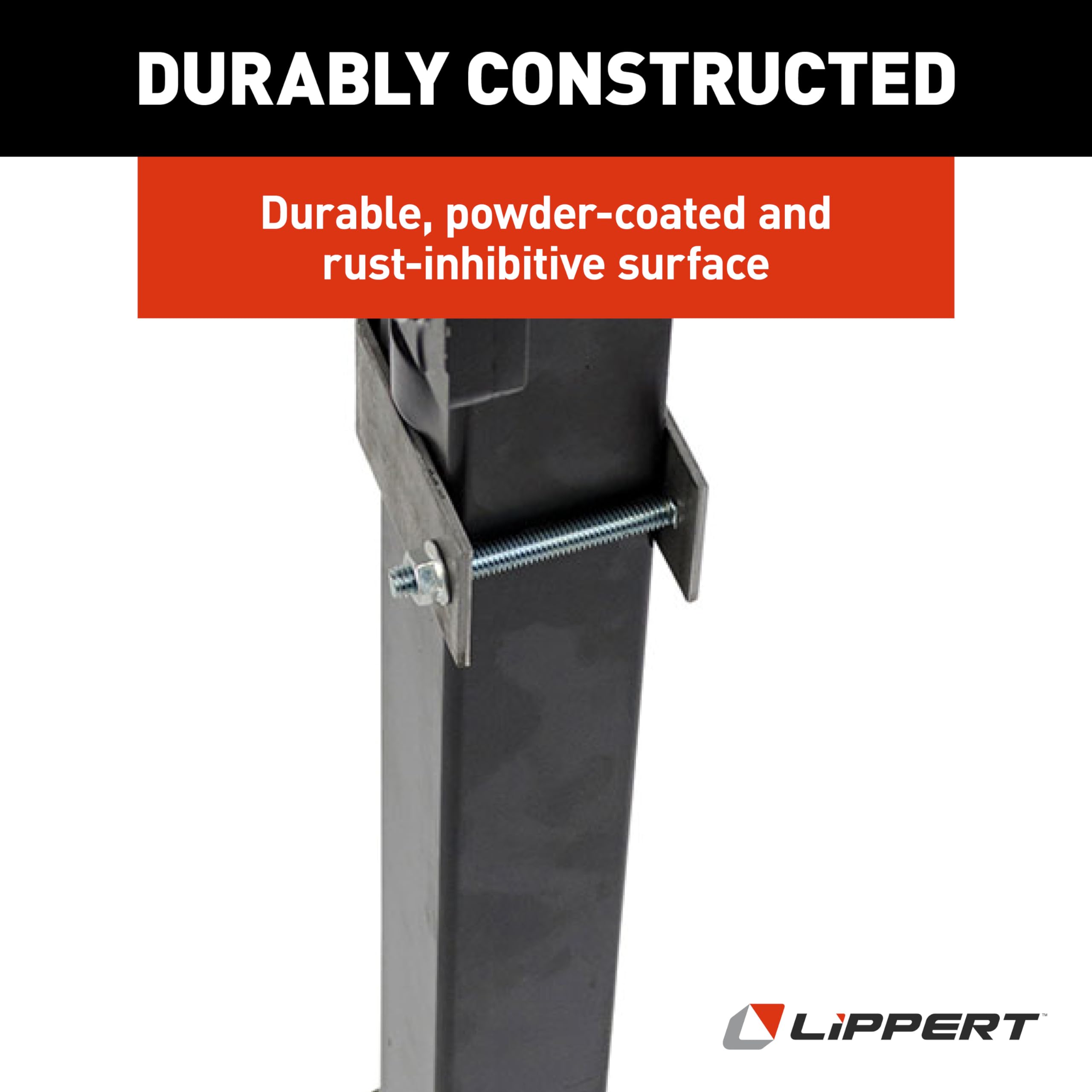 Lippert Universal-Mount Replacement Manual 5th Wheel Landing Gear Kit - 6,000-Pound Capacity, 21" Stroke, Includes Legs, Foot Pads, Pins, Gears, Mounting Brackets, Crank Handle - 333966