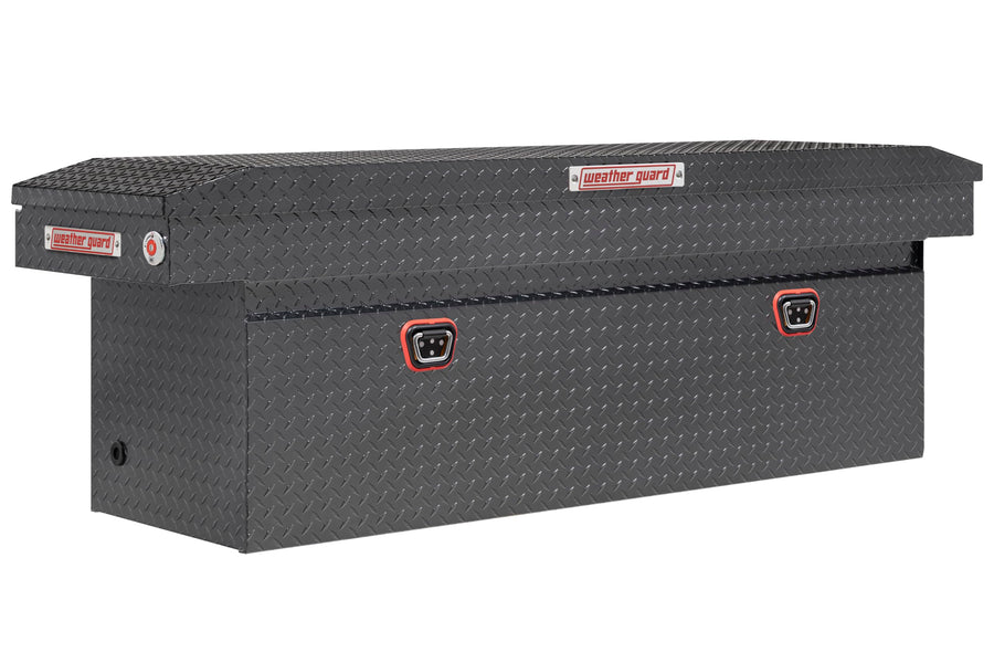Weather Guard Saddle Truck Box Model 123-6-04, Aluminum, For Full Size Trucks, Deep, Gunmetal Gray, 15.0 cu ft capacity