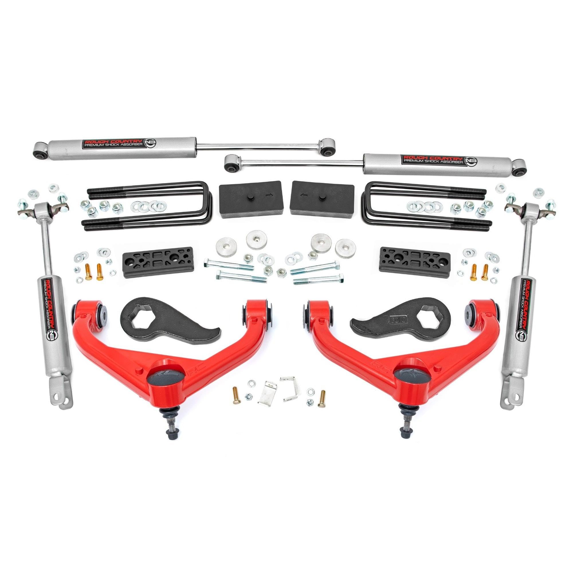 3" Lift Kit Rough Country for 20-24 Chevy Silverado/GMC Sierra 2500 HD- 95830RED