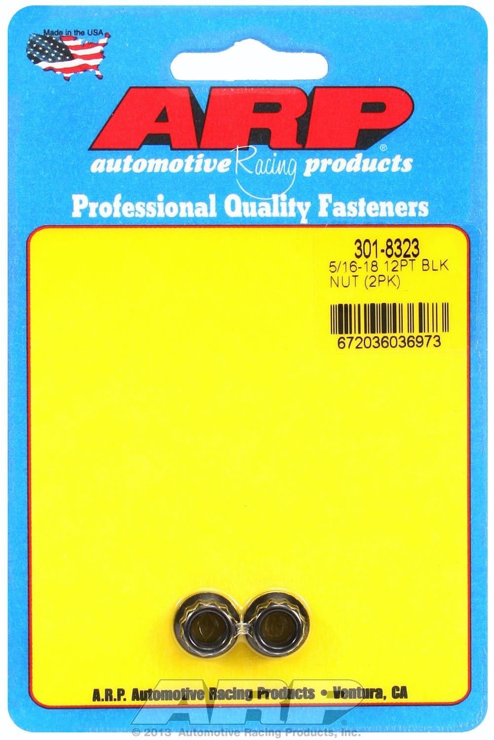 ARP 12pt Black Nut Kit 5/16-18in (Pack of 2)