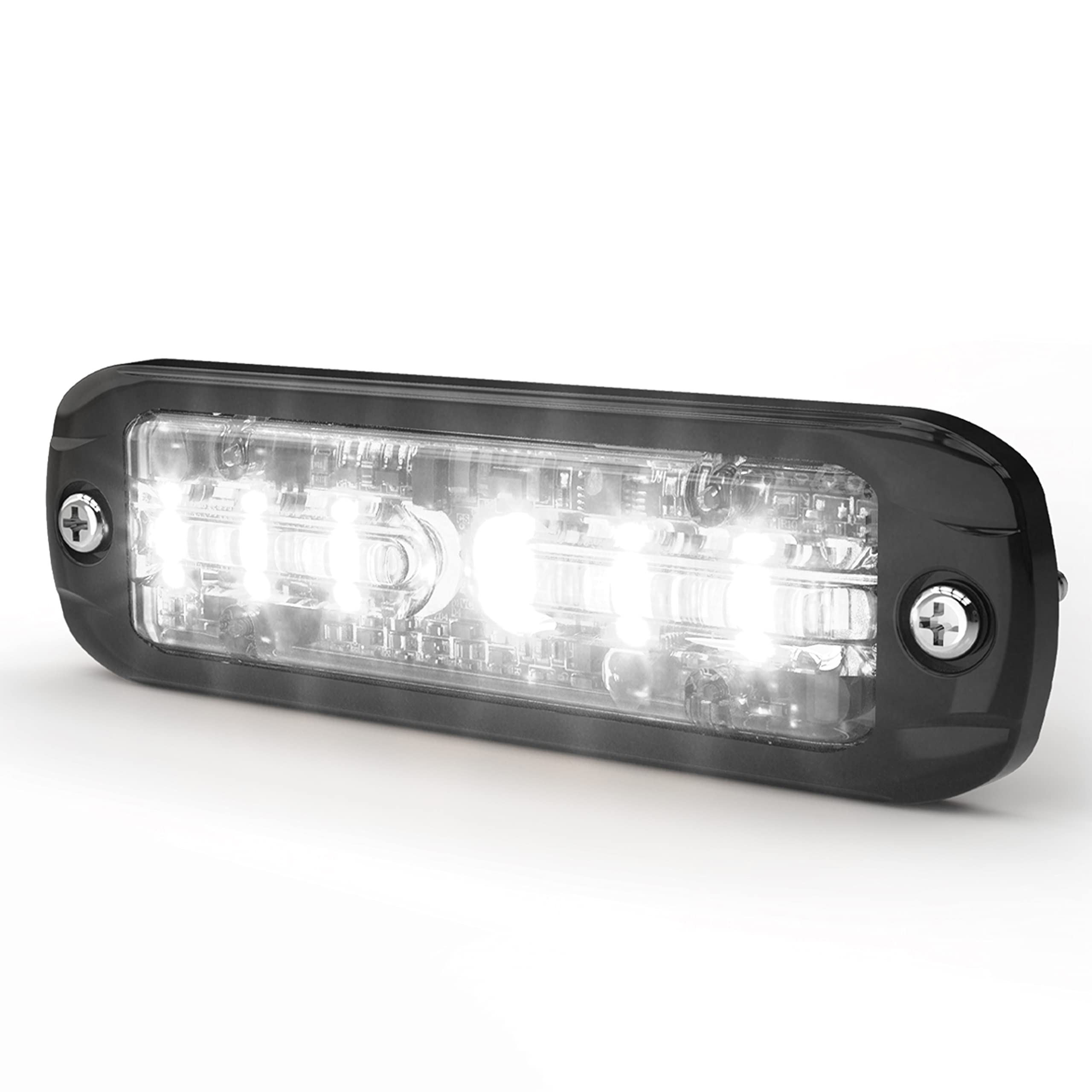 ECCO High-Intensity Amber White LEDs Directional 2 Bolt Mount 0.73 amps 12V 24V Waterproof Warning Light Construction Caution Lights for Truck off Road car Commercial Vehicles, 5 Year Warranty