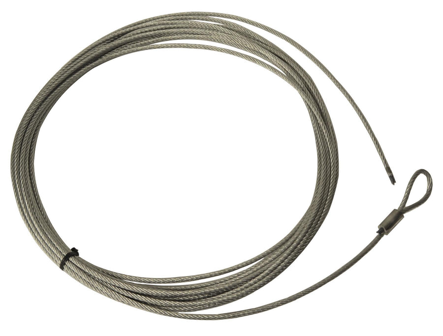 Steel Cable Wire Rope WARN 82654 Accessory: with Loop End and Terminal, 3/16" Diameter x 43' for 1000AC Winches