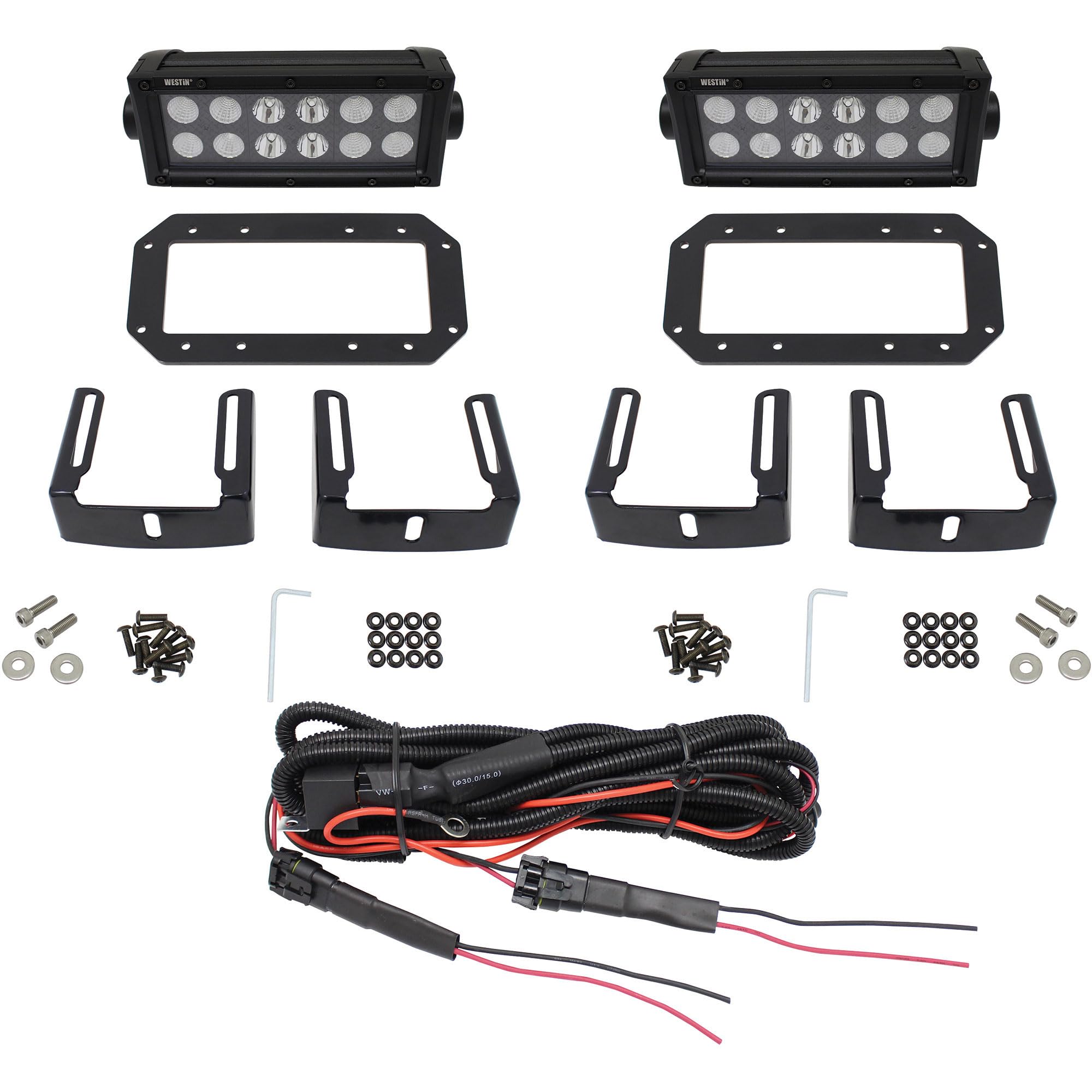 57-0025 Westin HDX B-FORCE Flush Mount LED Light Kit Includes 6 inch Lights (set of 2) with wiring harness