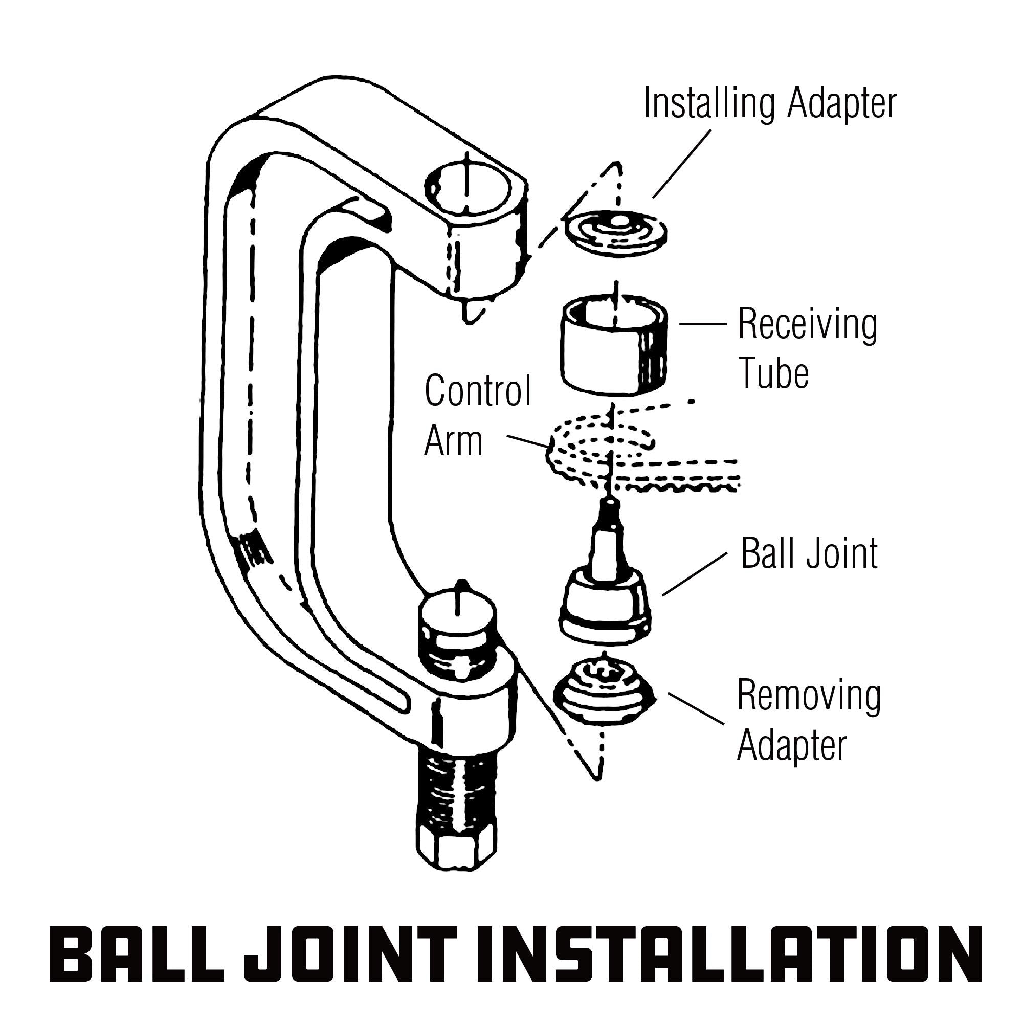 Powerbuilt Master Service Tool Kit, Ball Joint 10 Piece, Remove and Replace Ball Joints and U-Joints, Cars, Light Trucks, Storage Case - 940579, Black