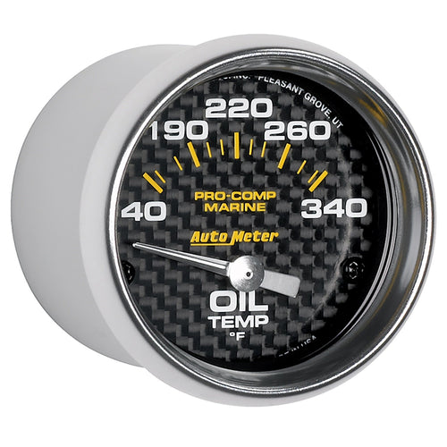 Oil Temp AutoMeter Gauge, 2 1/16", 140-300ºf, Electric, Marine Carbon Fiber (200764-40),Multi