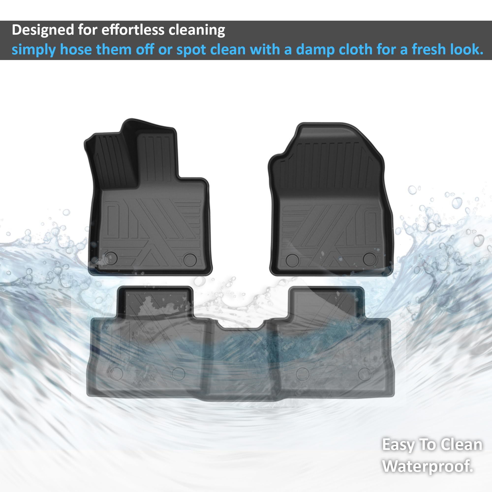 TOTALINER Black Horse Heavy Duty Floor Mat Anti-Skid Black 1.37'' Thickness Compatible with 2019-2025 Toyota Rav4-FMTRA19