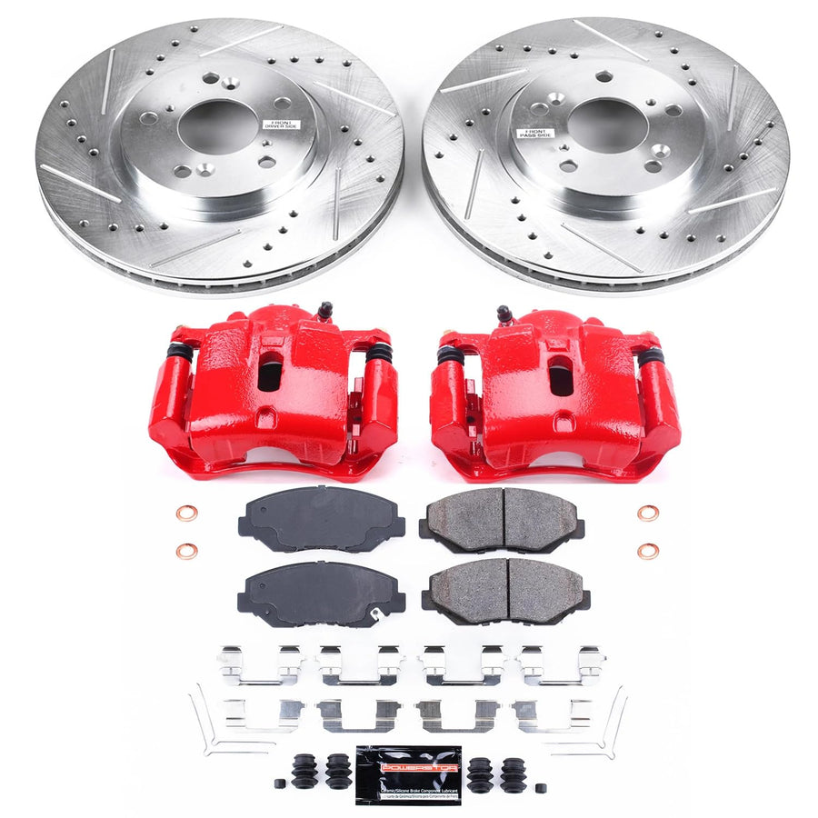 Power Stop Z23 Evolution KC2302 Front Brake Caliper Kit- Brake Rotors, Brake Pads, Brake Calipers For Honda Pilot 2003-2008 [Model Specific]