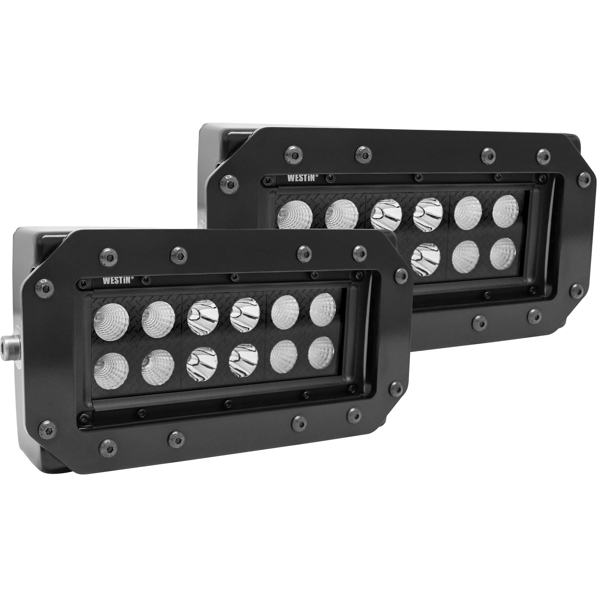 57-0025 Westin HDX B-FORCE Flush Mount LED Light Kit Includes 6 inch Lights (set of 2) with wiring harness