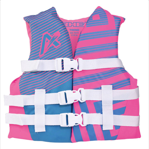 Youth Airhead Trend Life Jacket, Coast Guard Approved, Hot Pink/Sky Blue