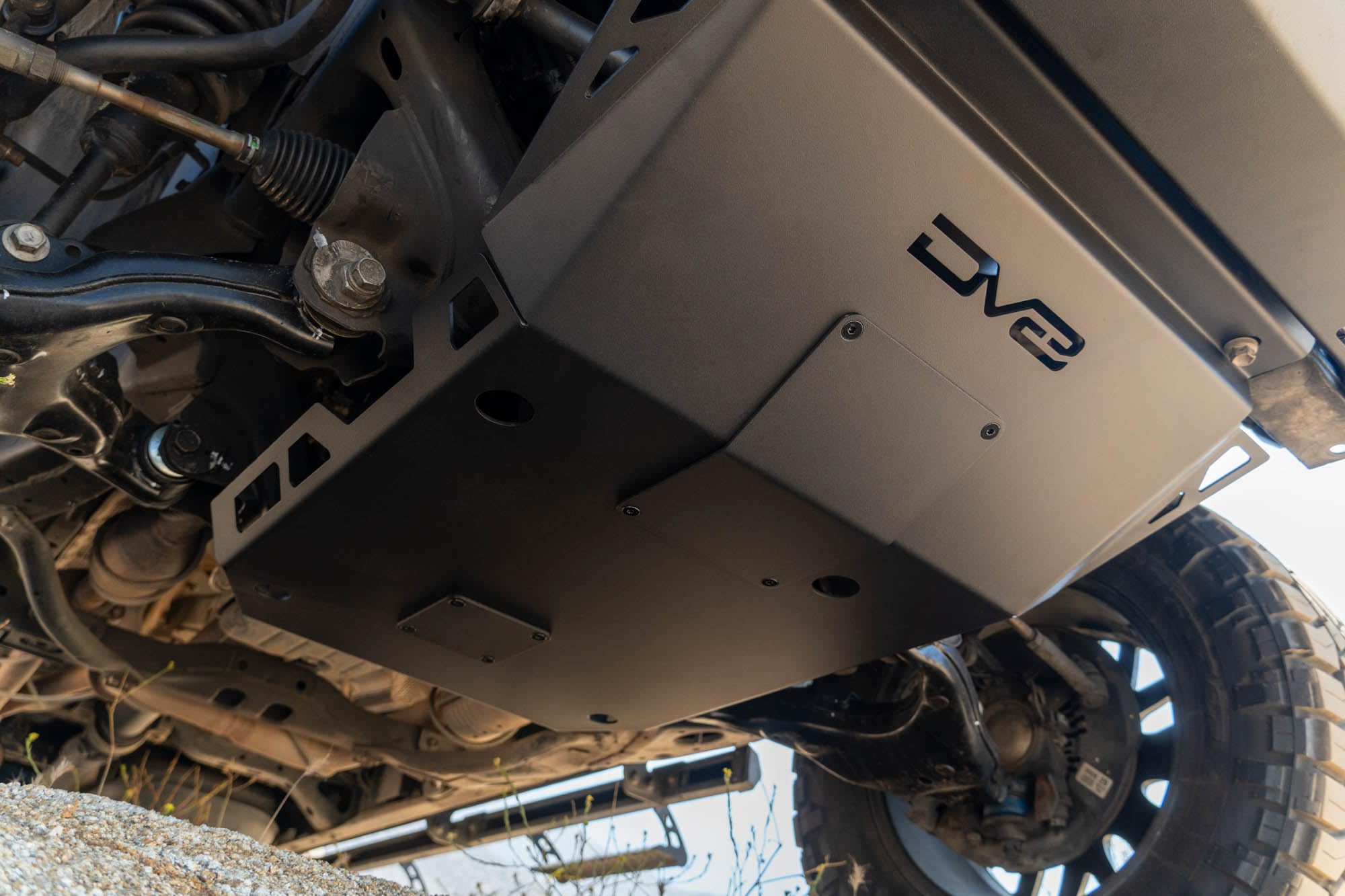 Front Skid Plate DV8 for 2016-2023 Toyota Tacoma | Features Oil Filter & Drain Bolt Access Covers | Pairs with DV8 Front Bumpers for 3rd Gen Tacoma | Fully Bolt-On | Micro-Texture Black Powder Coat