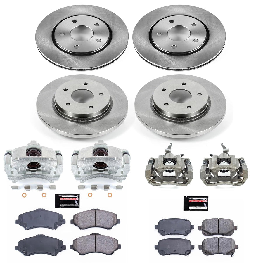 Power Stop KCOE4015A Front and Rear Autospecialty Stock Replacement Caliper Kit- OE Rotors, Ceramic Brake Pads, Calipers For Dodge Journey 2009-2012 [Model Specific]