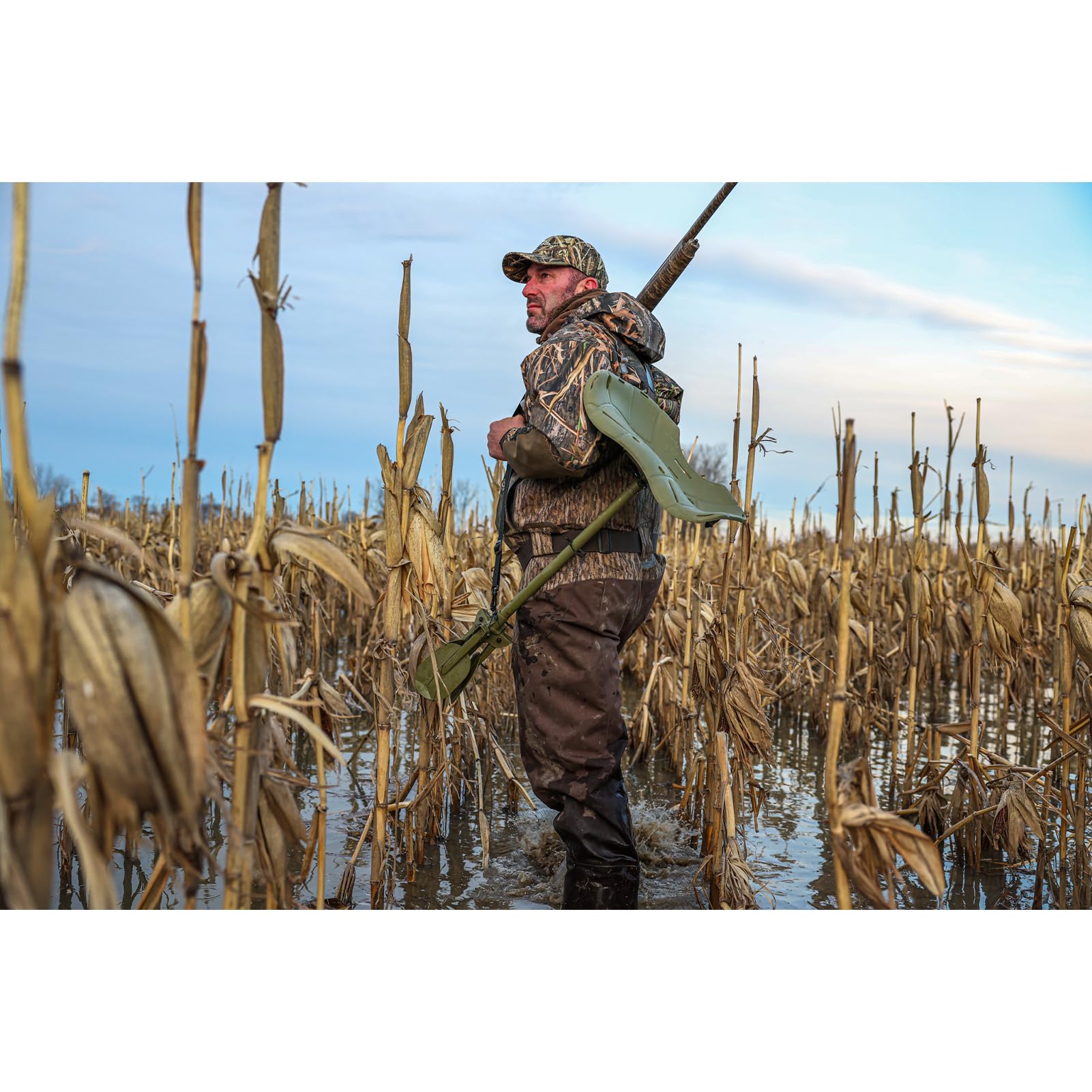 Ergo Ultimate Avian-X Marsh Seat for Waterfowl Hunting - Ergonomic Lightweight Durable Solid Stable Adjustable Rotating Supportive Pressure-Relieving Stool with Carry Sling