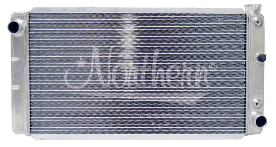Radiator Northern 30-3/4 in W x 15-7/8 in H x 3-1/8 in D, Passenger Side Inlet, Driver Side Outlet, Aluminum, Natural, V8 Conversion, GM Compact Truck 1982-93, Each