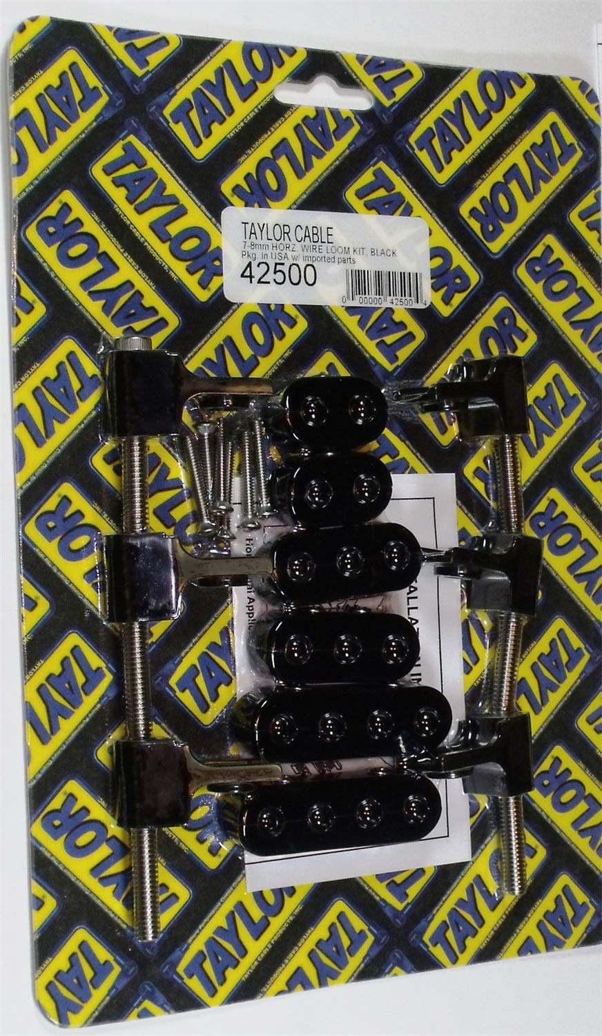 42500 Taylor Black 7-8mm Horizontal Wire Loom Kit for V8 Engine