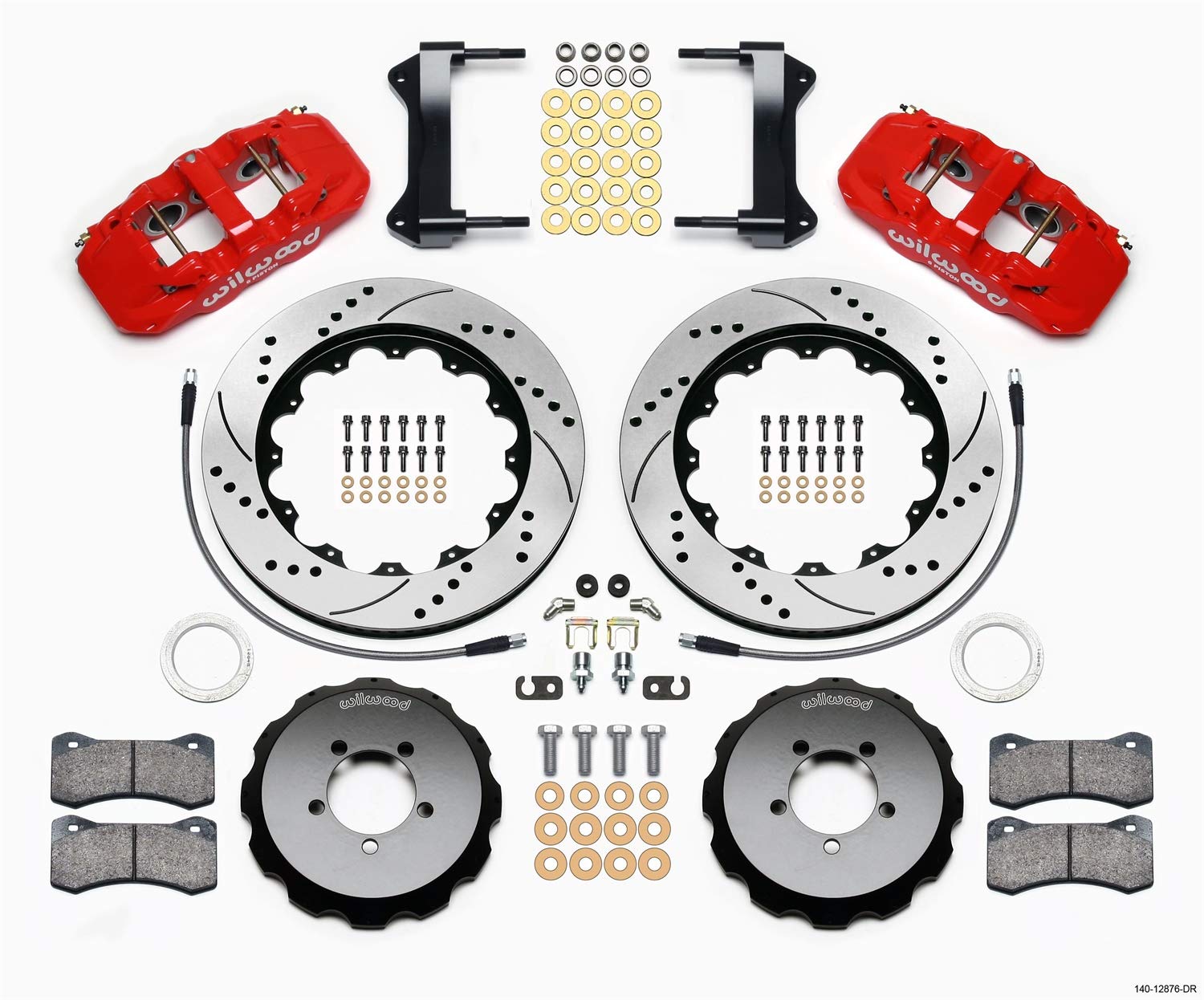Front AERO6 Hat Kit,14.00, Drilled, Red