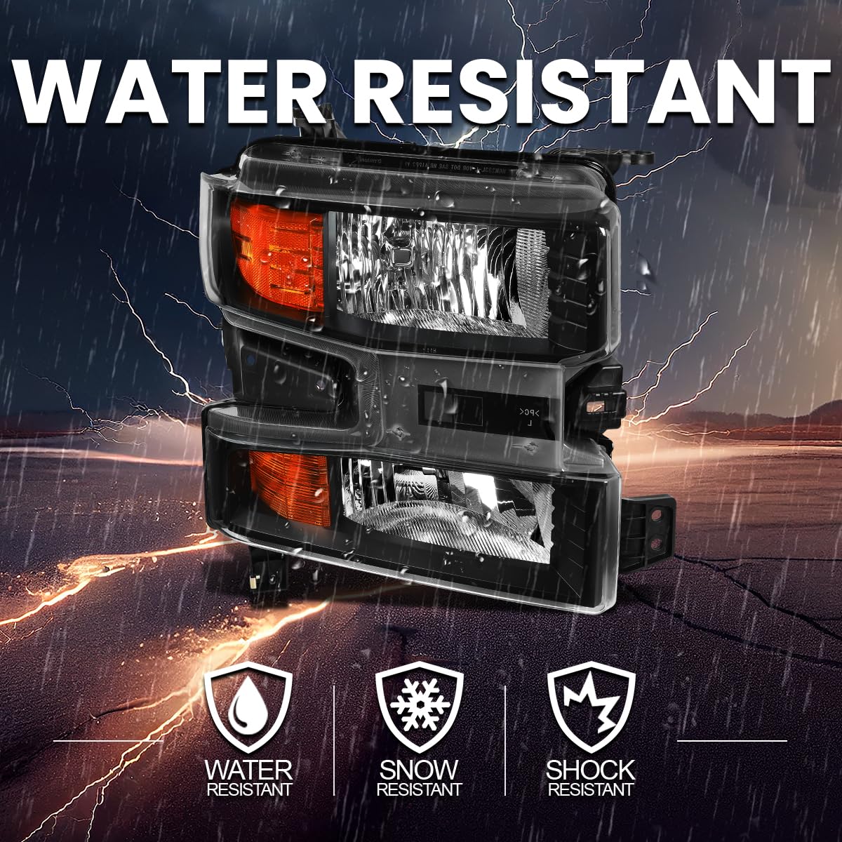Right Spec-D Tuning Passenger Side Black Headlight Compatible with 2019-2021 Chevy Silverado 1500, 2022 Chevy Silverado 1500 LTD