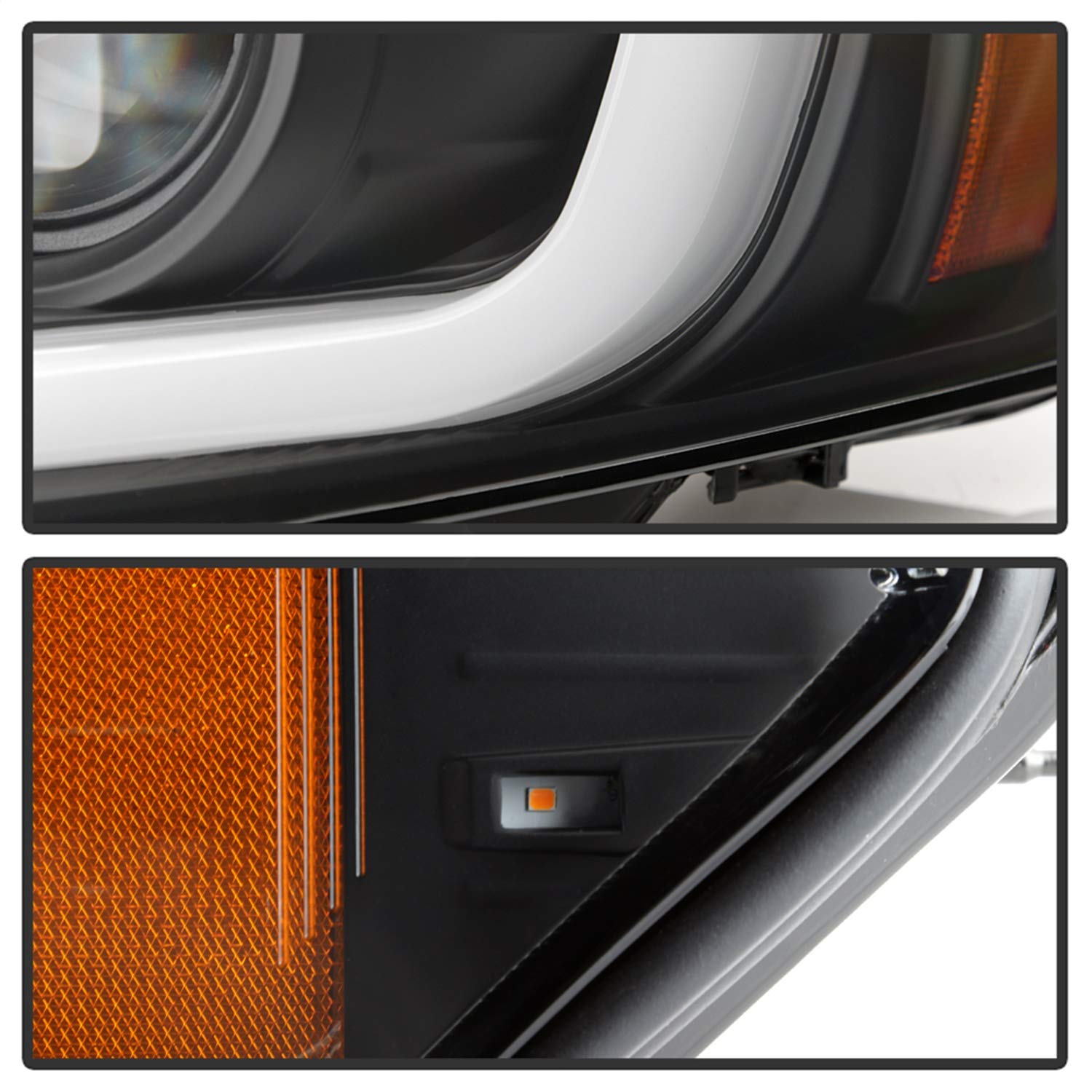 Chevy Impala 06-13 / Spyder 5086679 Chevy Monte Carlo 06-07 Projector Headlights - Light Bar - Low Beam-H1(Included) ; High Beam-H1(Included) ; Signal-7443NA(Included) - Black