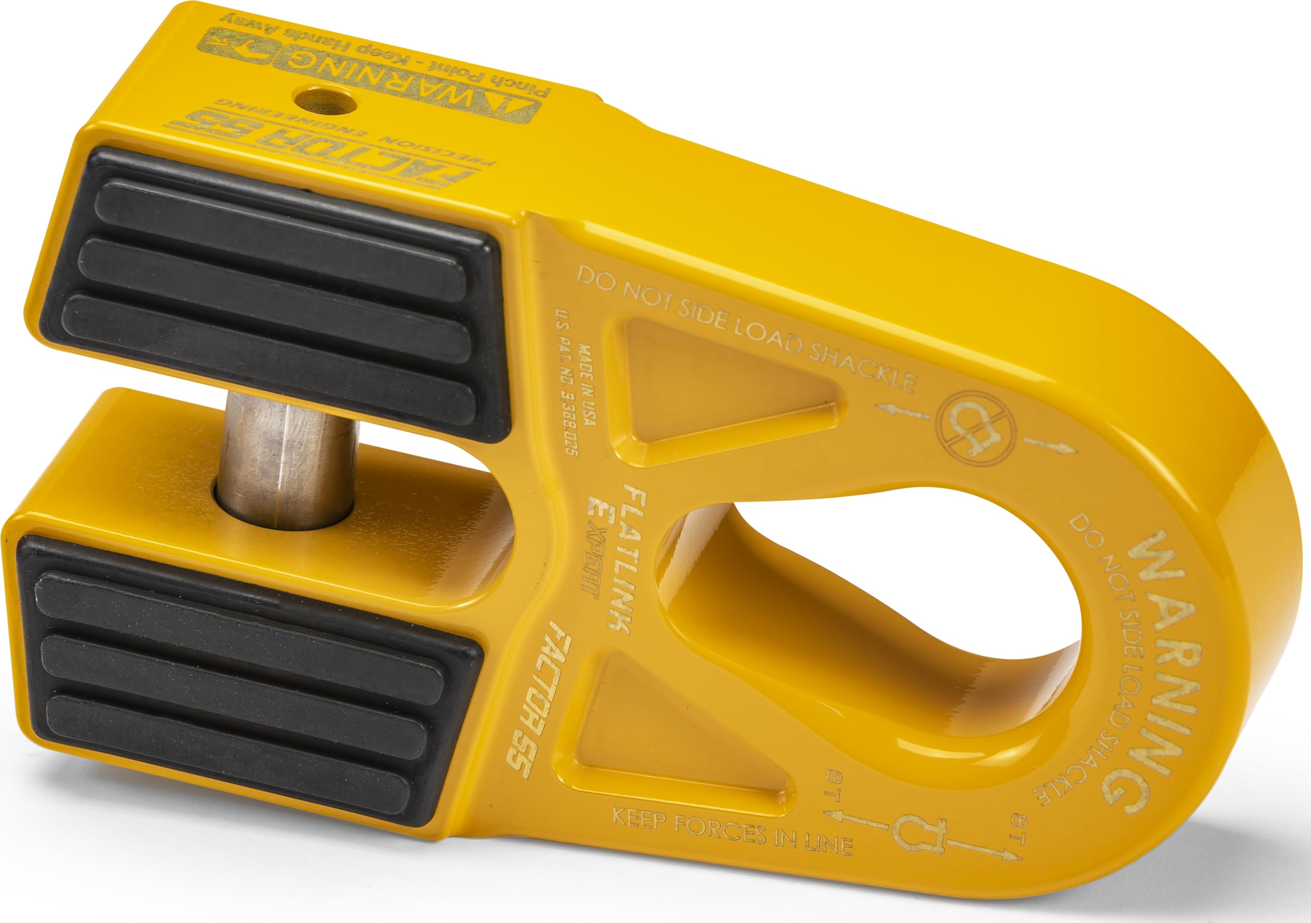 Flatlink E Factor 55 Closed Winch System, Compatible with All Roller Fairlead License Plate Brackets - Yellow