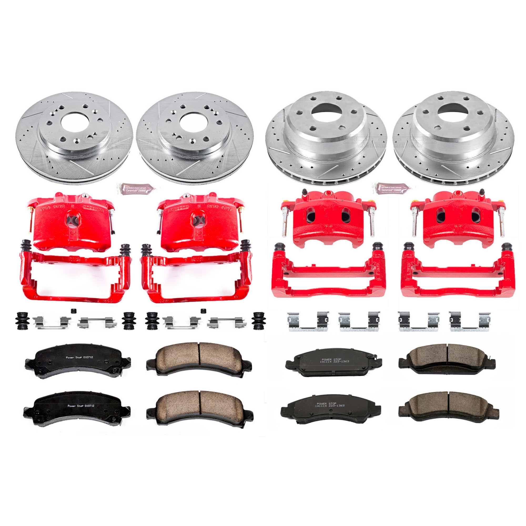 Z23 Power Stop (KC2826) Evolution Sport Brake Kit with Calipers, Front and Rear For Chevrolet Express 1500 2009-2014, GMC Savana 1500 2009-2014 [Model Specific]