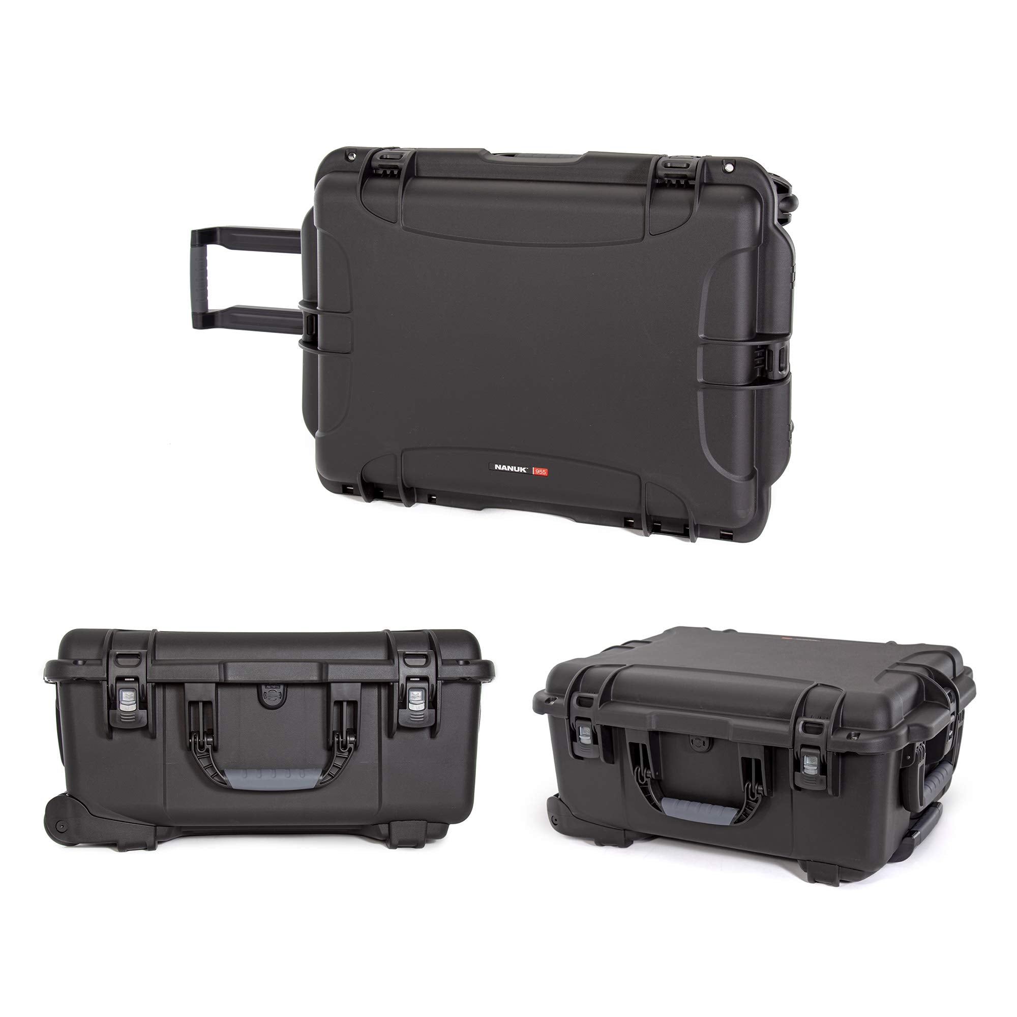 Waterproof Nanuk 955 Hard Case with Wheels and Padded Divider - Black