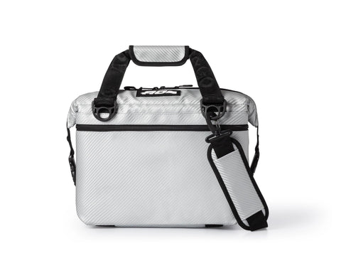 AO Coolers Carbon Expedition Soft Cooler with High-Density Insulation, Silver, 12-Can