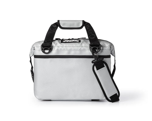 AO Coolers Carbon Expedition Soft Cooler with High-Density Insulation, Silver, 12-Can