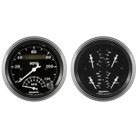 AutoMeter Gauge Kit 1720 (Old TYME Black 2 Pc., Quad & Tach/Speedo, 3 3/8", Old TYME Black)