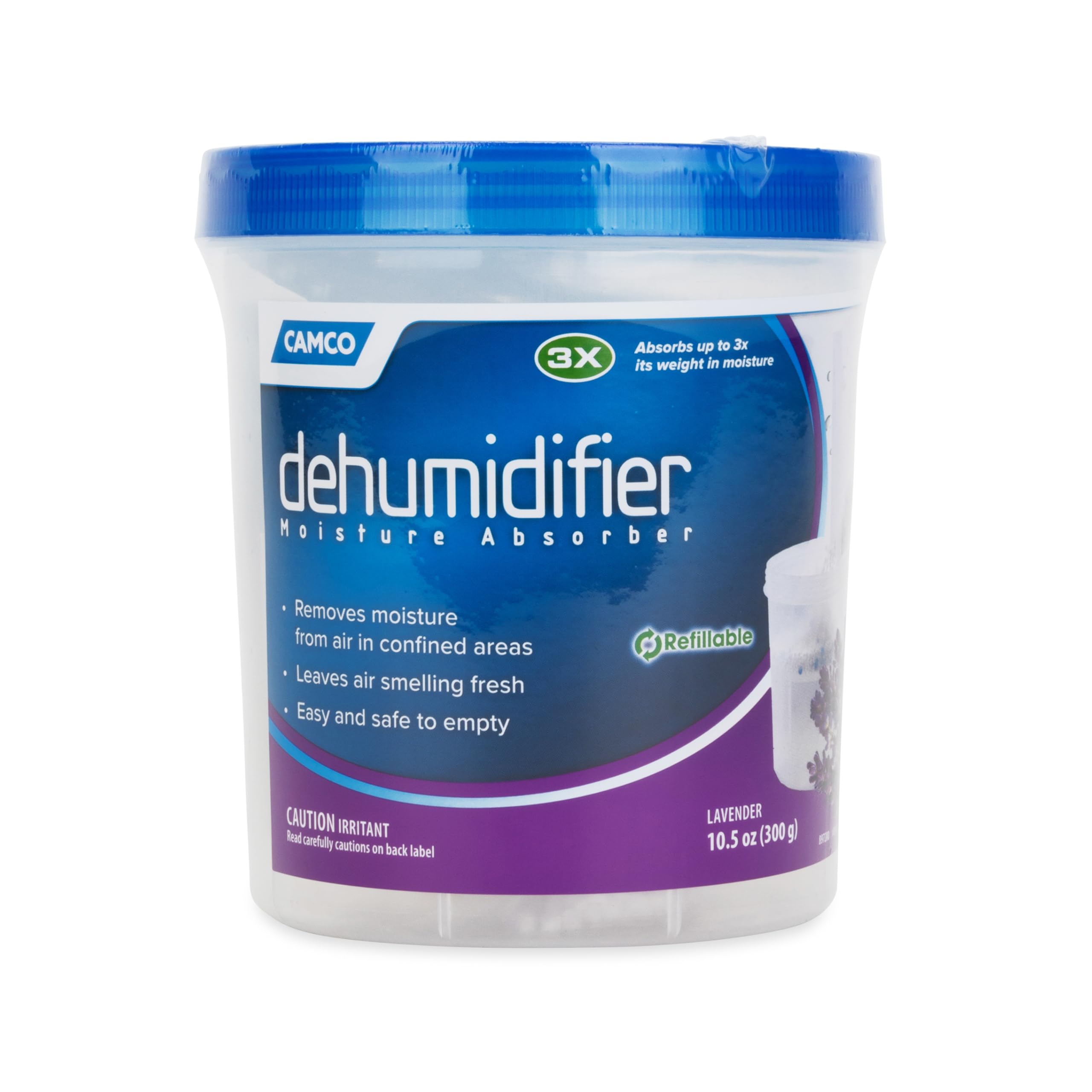 Camco Moisture Absorber Dehumidifier - Absorbs Up to 3x Its Weight in Water, Reduces Moisture and Humidity in Offices, Closets, Bathrooms, Kitchens, Boats, RVs and More – Refillable (44280)