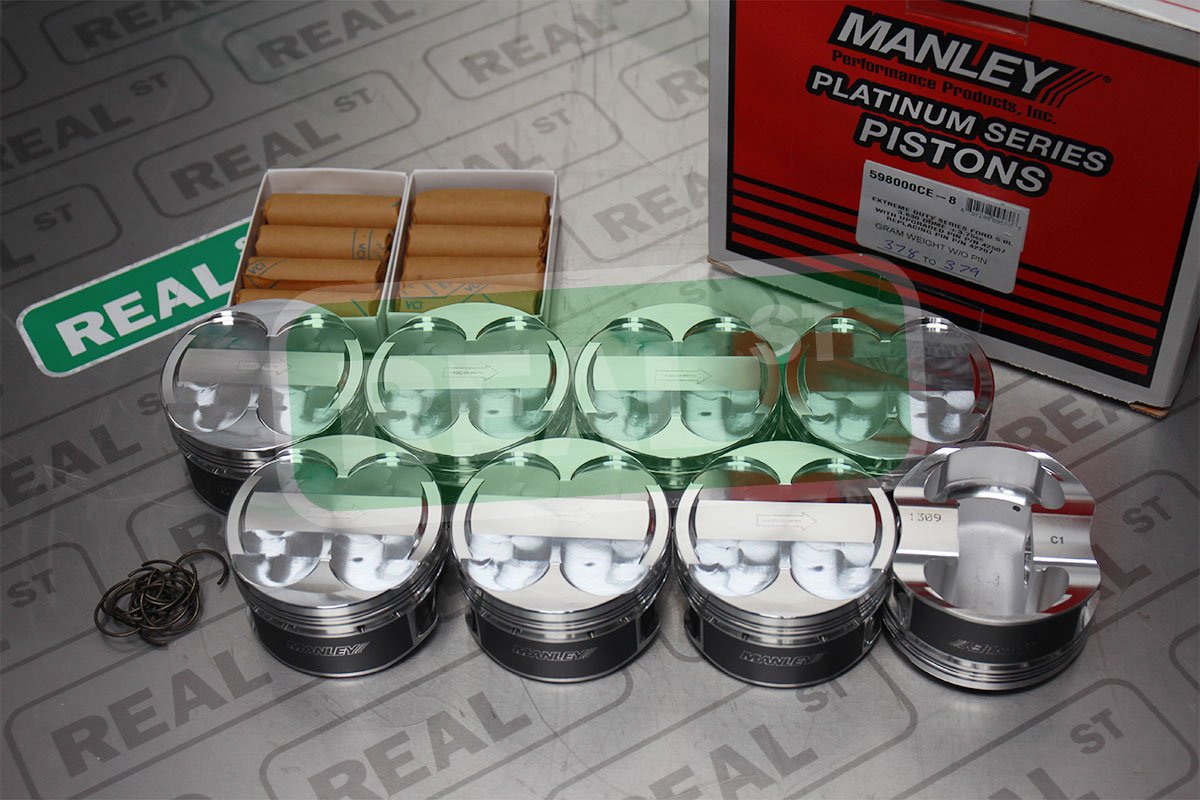 Piston Kit Set Manley 598000CE-8 (Ford Coyote 5.0L DOHC 3.630in Bore +3.75cc Dome), 1 Pack