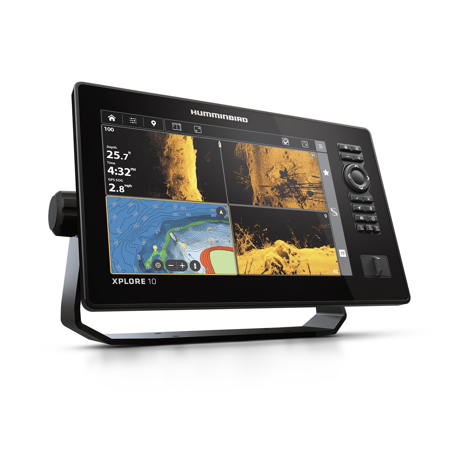 Humminbird GPS XPLORE 10 Fish Finder with Transducer, MEGA Side Imaging+ & HD Touchscreen