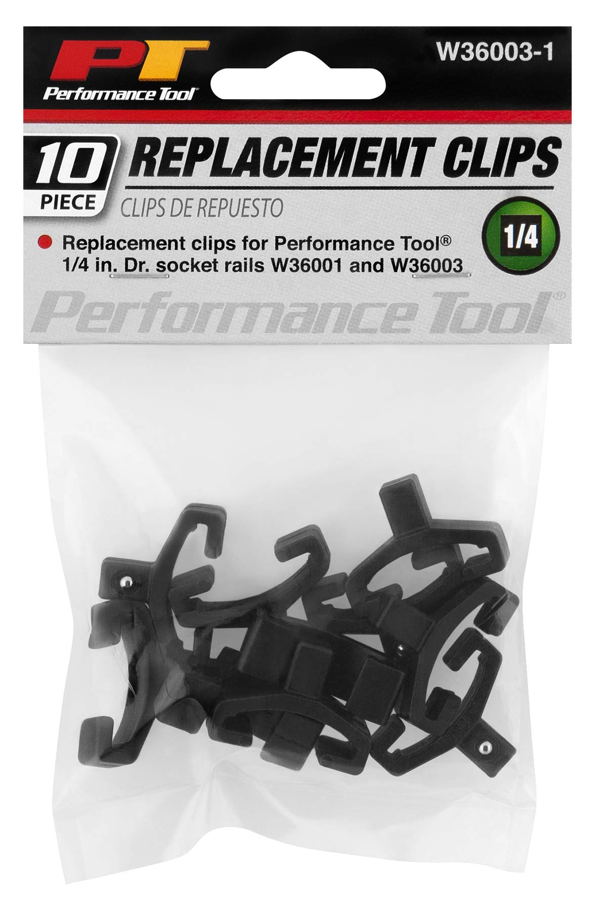 W36003-1 Performance Tool Ten Replacement Clips for Socket Rail, Spring Loaded Ball Bearings, Fits W36001/W36003, 1/4-Inch Drive Sockets