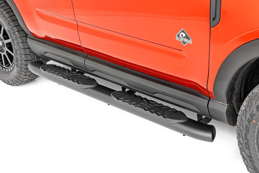 Oval Nerf Steps Rough Country for Ford Bronco Sport (2021-2025) - OEM Style Rails with Built-in Side Steps