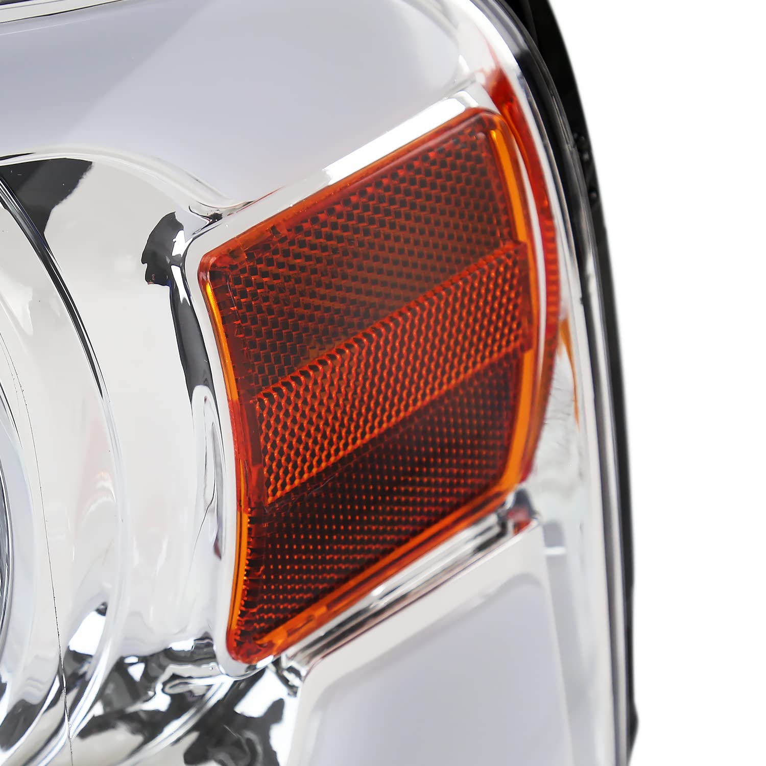 Chrome Headlights SPEC-D TUNING w/LED Bar Strip Compatible with 2004-2008 Ford F-150, 2006-2008 Lincoln Mark LT L+R Pair Head Light Lamp Assembly