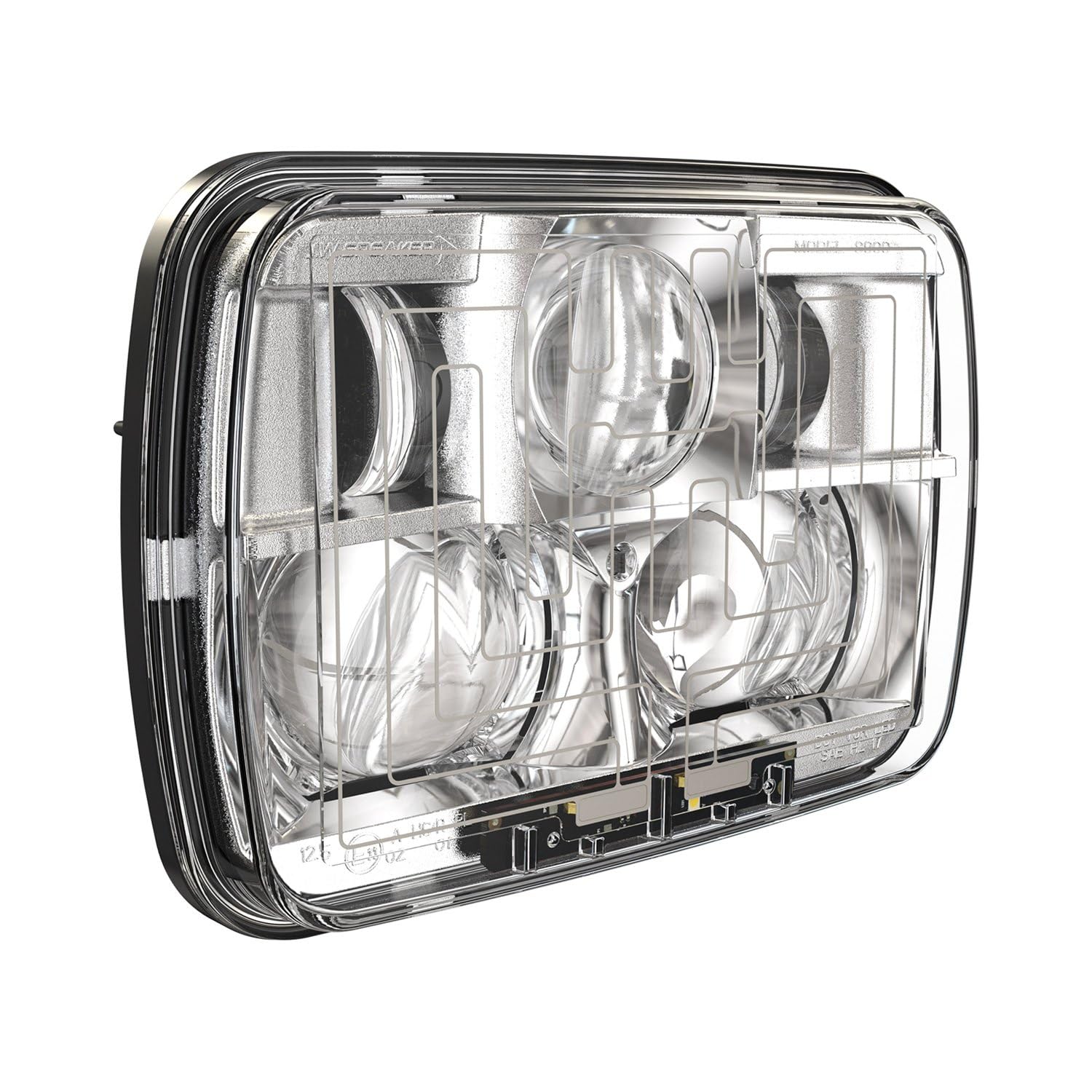12-24V J.W. SPEAKER DOT/ECE LED RHT High & Low Beam Heated Headlight with Chrome Inner Bezel