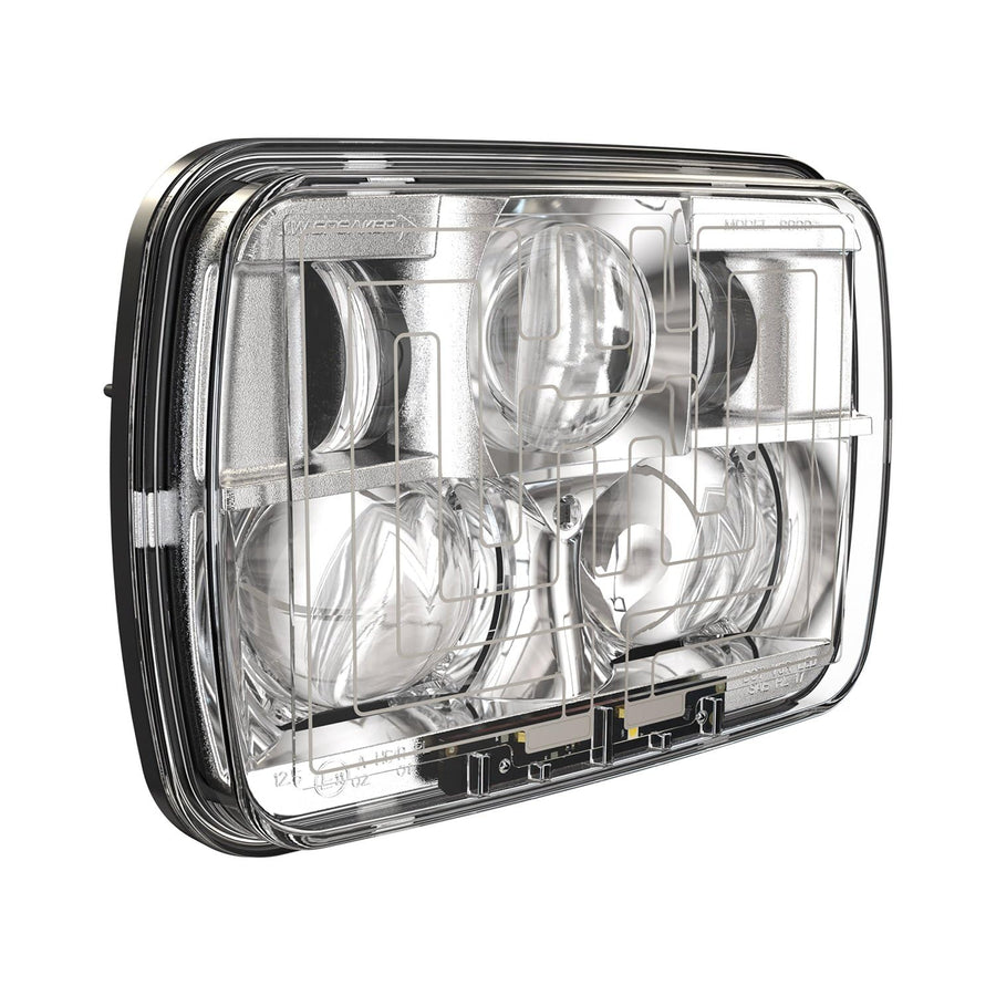 12-24V J.W. SPEAKER DOT/ECE LED RHT High & Low Beam Heated Headlight with Chrome Inner Bezel