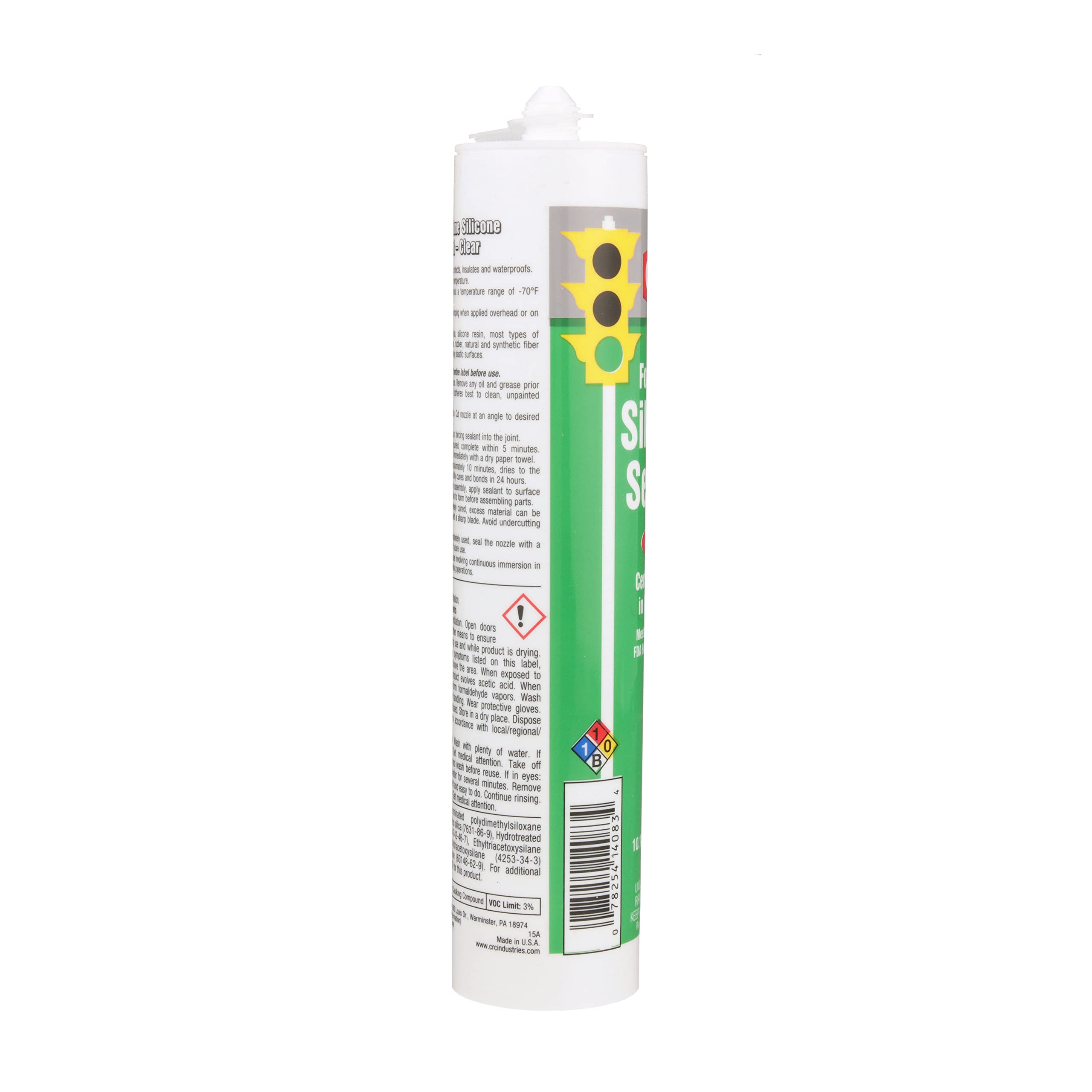 Food Zone CRC Silicone Sealant 14083 – 10.1 FL Oz., Clear Silicone Seal for Bonding, Waterproofing Applications