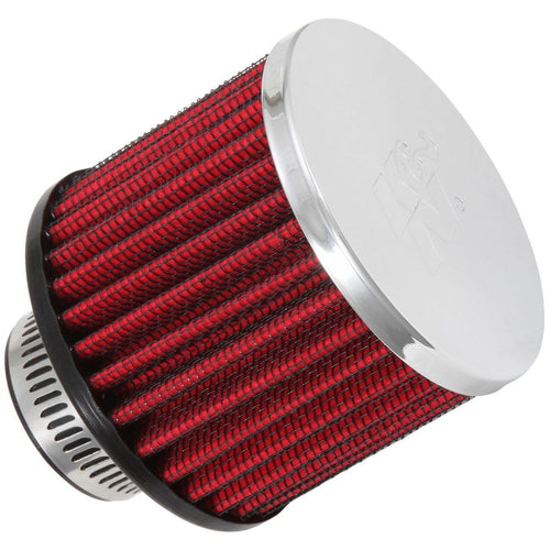 K&N Air Filter/Breather Vent: High Performance, Premium, Washable, Replacement Engine Filter: Flange Diameter: 1.25 in, Filter Height: 2.5 in, Flange Length: 0.875 in, Shape: Breather, 62-1390