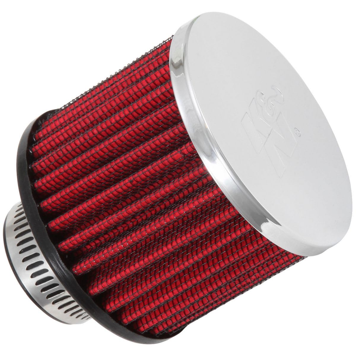 K&N Air Filter/Breather Vent: High Performance, Premium, Washable, Replacement Engine Filter: Flange Diameter: 1.25 in, Filter Height: 2.5 in, Flange Length: 0.875 in, Shape: Breather, 62-1390