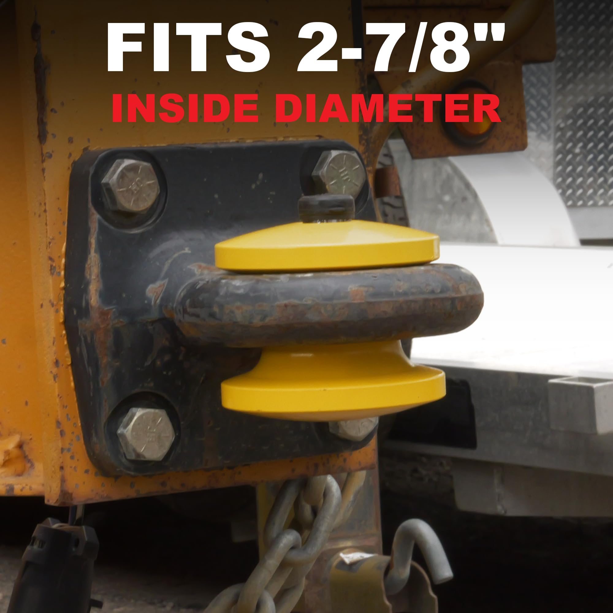 Trimax TLR51 - Lunette Ring Lock for Pintle Hook Trailers - Pintle Hitch Ring Lock Fits 2-7/8" Inside Diameter, Yellow