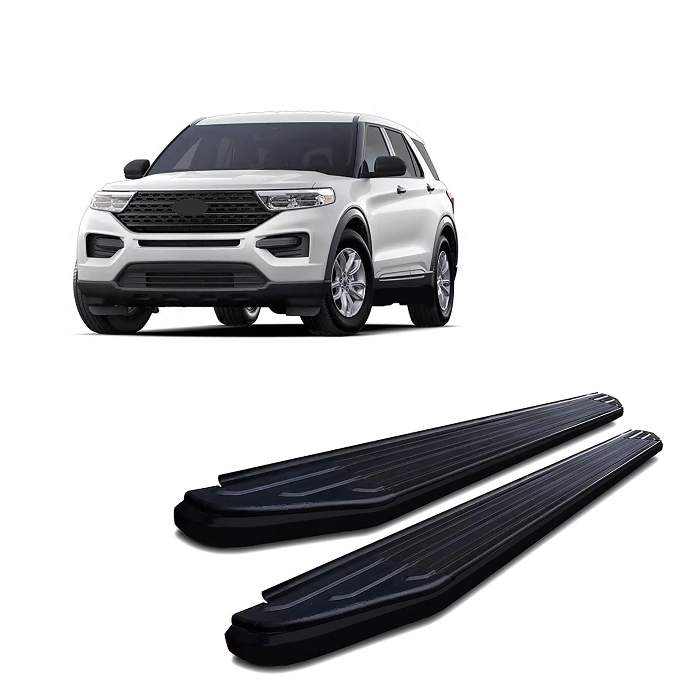 Peerless Black Horse Off Road Running Boards Compatible with 2020-2023 Ford Explorer|2020-2022 Lincoln Aviator-PR-F576BK