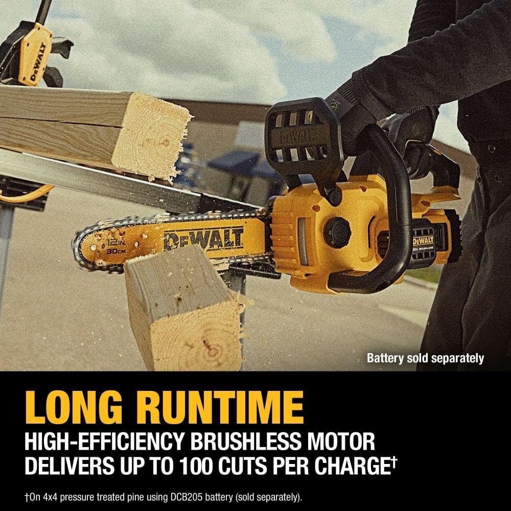 20V MAX DEWALT 12 in. Cordless Chainsaw, Bare Tool Only (DCCS621B)