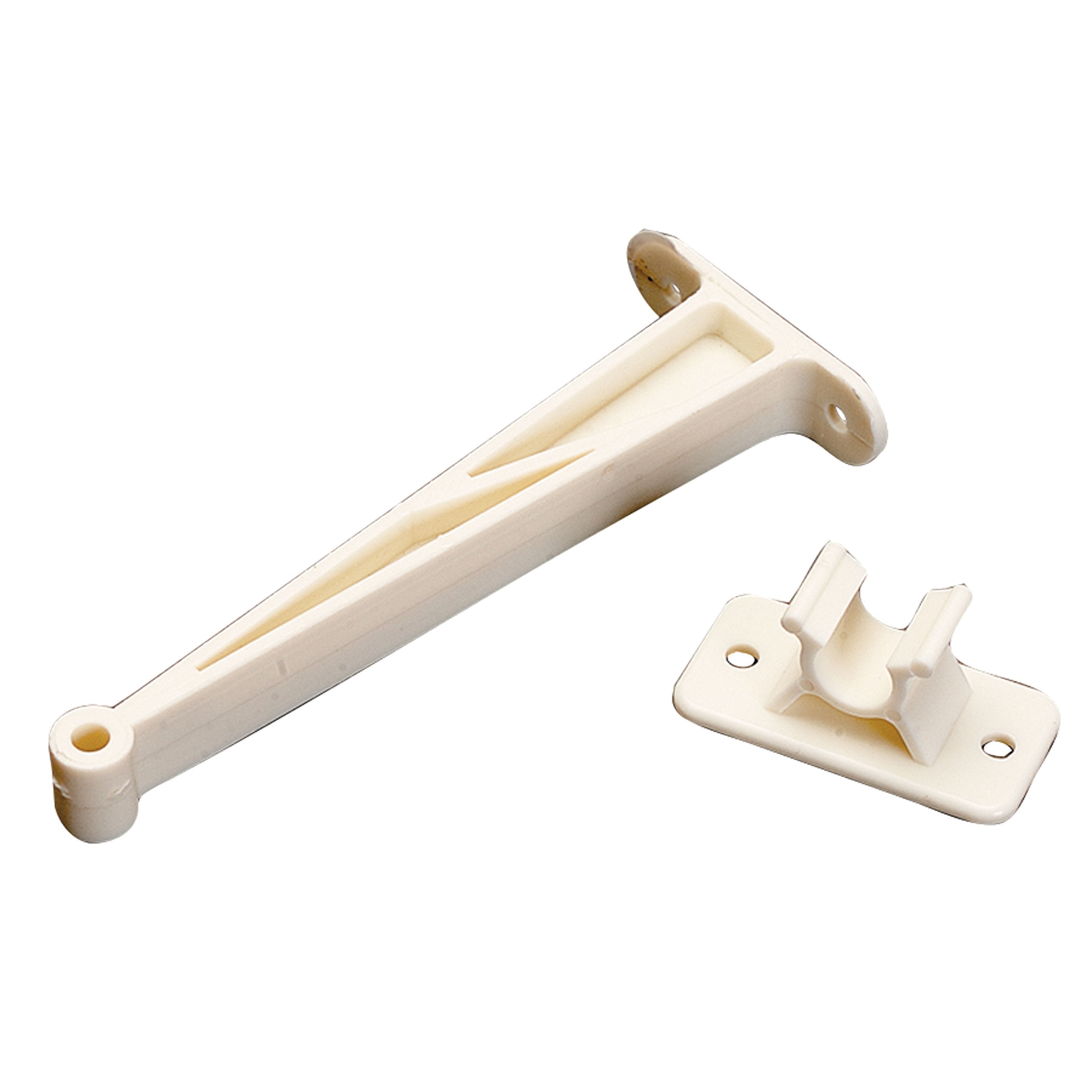 5-1/2" Colonial White AP Products Plastic Door Holdback - Set of 1